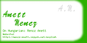anett mencz business card